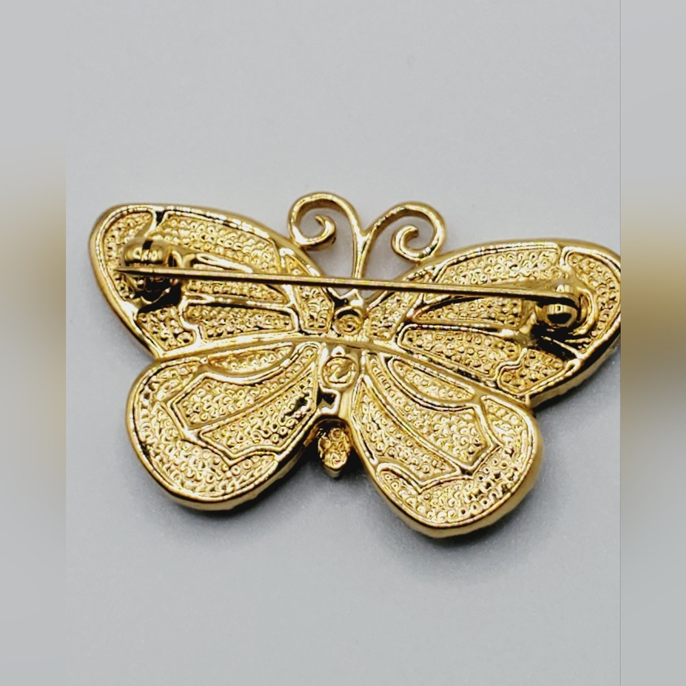 Signed Swarovski  crystal vintage butterfly brooch pin Estate Jewelry Vtg - Picture 9 of 9